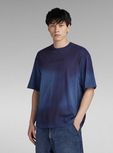 Hand Sprayed Boxy T-Shirt | ミディアムブルー | G-Star RAW® JP